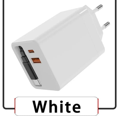 80W GaN Fast Charger With Retractable Type C Cable US/EU/UK Plug Wall Charger For iPhone Xiaomi Huawei Samsung VIVO OPPO Oneplus