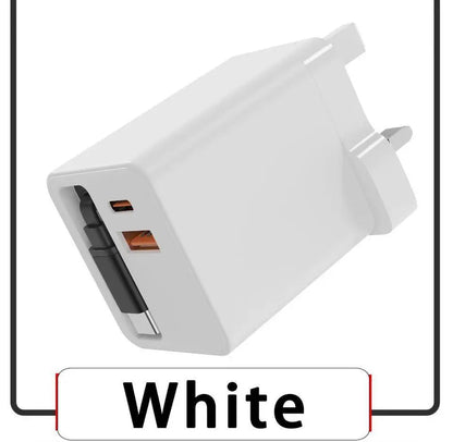 80W GaN Fast Charger With Retractable Type C Cable US/EU/UK Plug Wall Charger For iPhone Xiaomi Huawei Samsung VIVO OPPO Oneplus